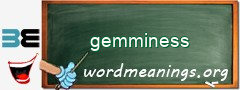 WordMeaning blackboard for gemminess